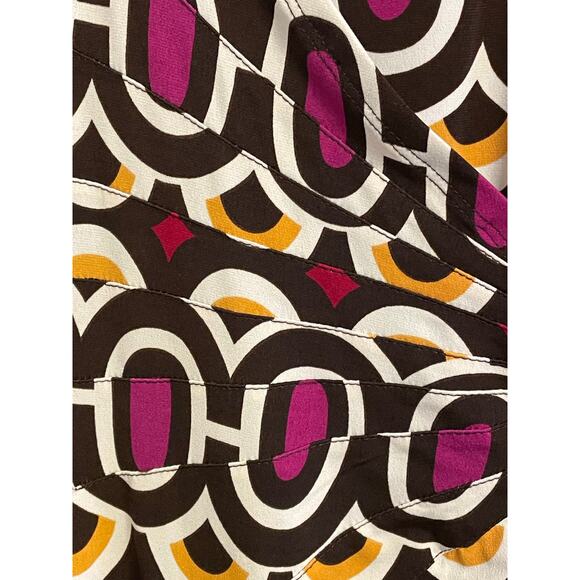 Bisou Bisou 90s Retro Geo-print True Wrap Dress size 6 - Picture 8 of 10